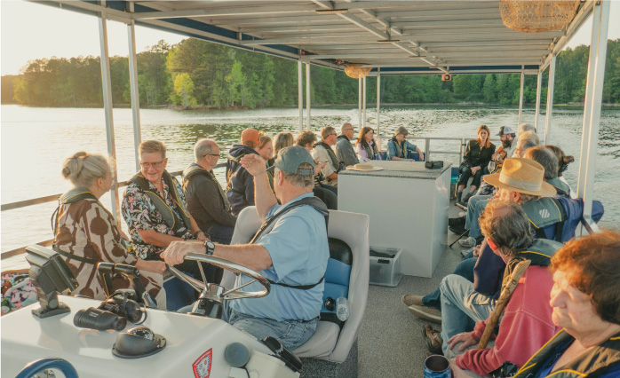 Students enjoy a field trip on West Point Lake learning more about the environment aboard the Chattahoochee Riverkeeper Floating Classroom.