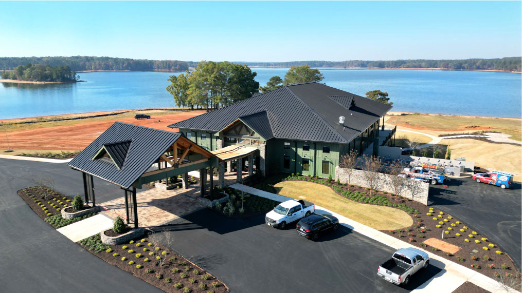 An exterior aerial photo of Oakfuskee Conservation Center.