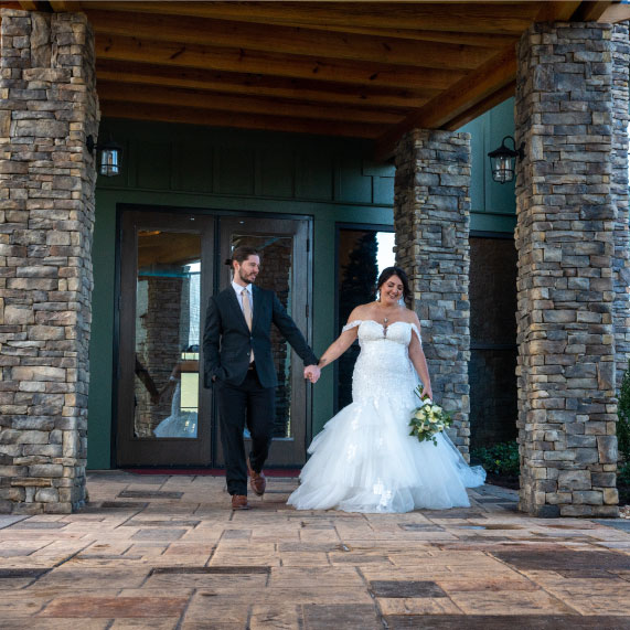 Bride and Groom exit Oakfuskee Conservation Center.